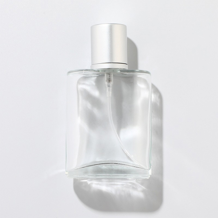 30ml 50ml glass square frosted perfume bottle cosmetic packaging spray bottles with gold silver spray cap