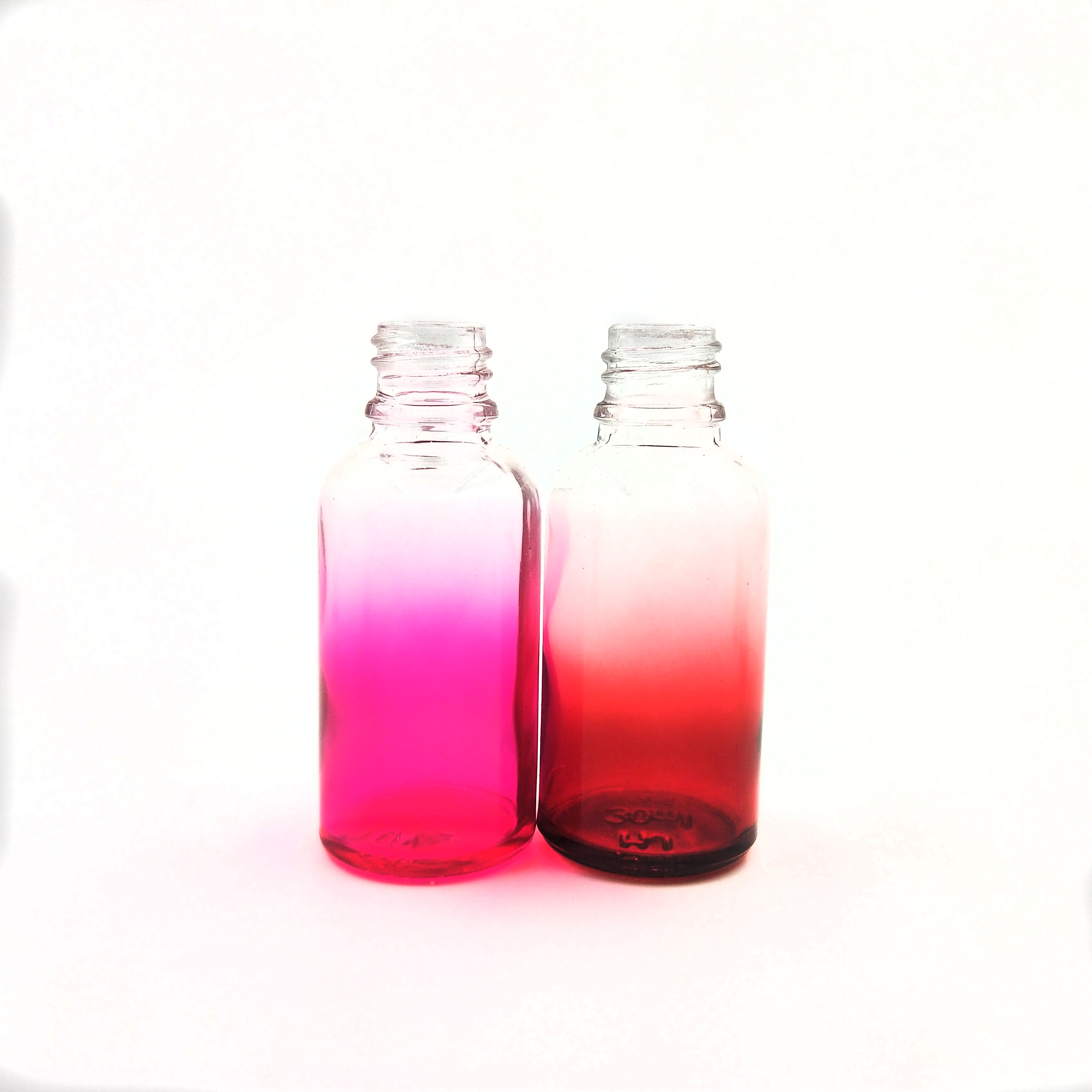 30ml 50ml gradient Boston round glass dropper essential oil bottle with child protective cap