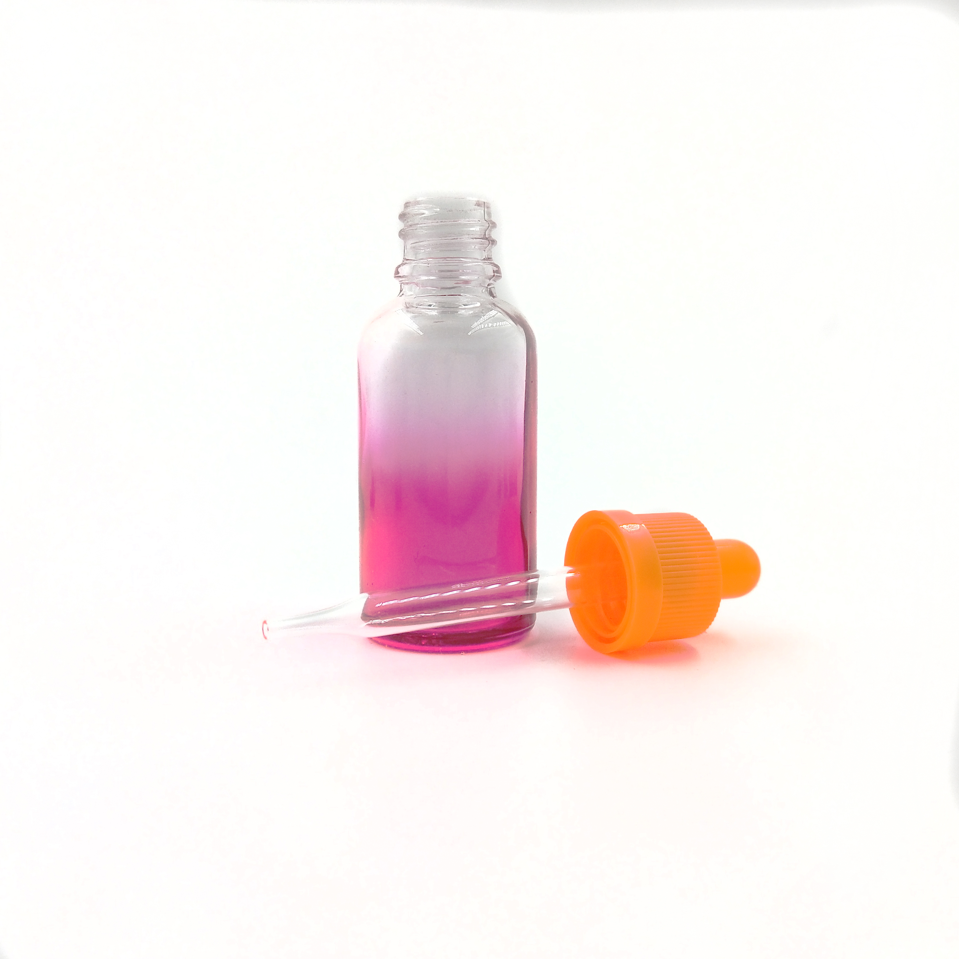 30ml 50ml gradient Boston round glass dropper essential oil bottle with child protective cap