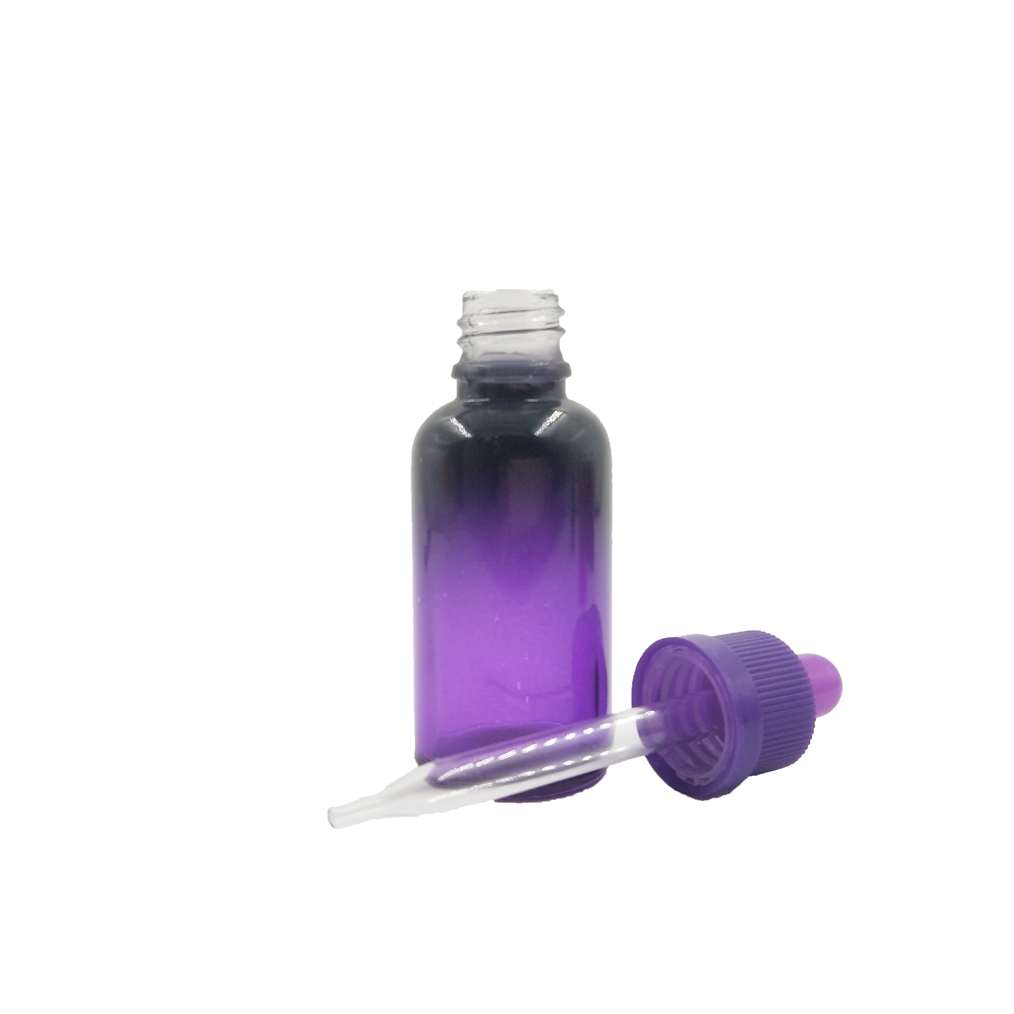 30ml 50ml gradient Boston round glass dropper essential oil bottle with child protective cap