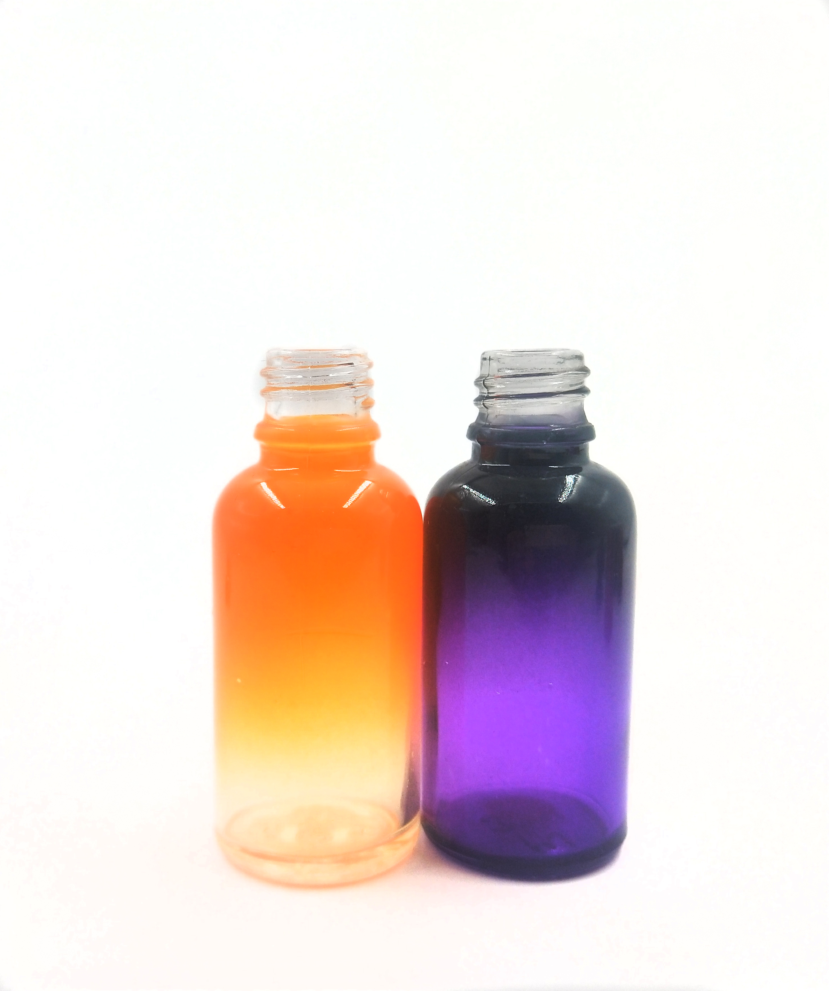 30ml 50ml gradient Boston round glass dropper essential oil bottle with child protective cap