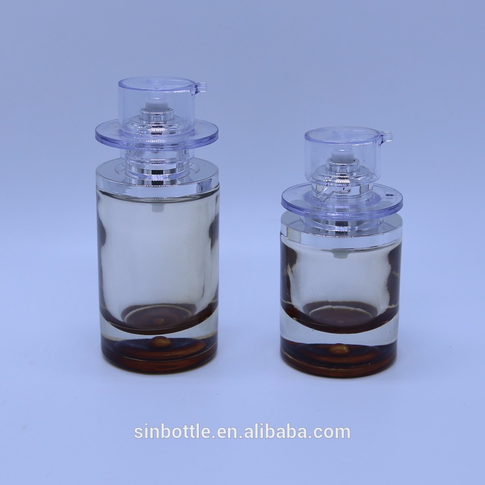 30ml/50ml high-end pump glass bottle for cosmetic