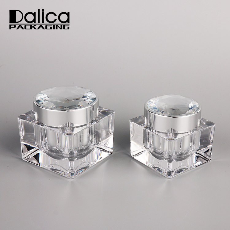 30ml 50ml luxury popular skin care square silver plastic jar