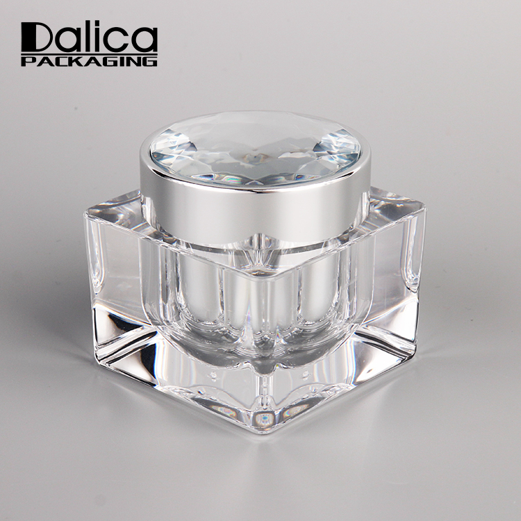 30ml 50ml luxury popular skin care square silver plastic jar