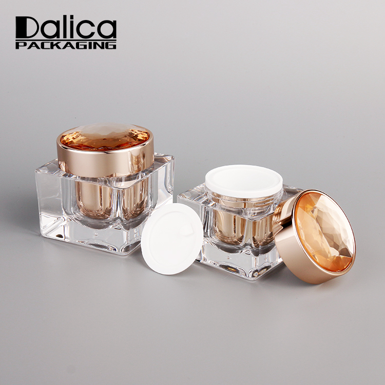 30ml 50ml luxury popular skin care square silver plastic jar