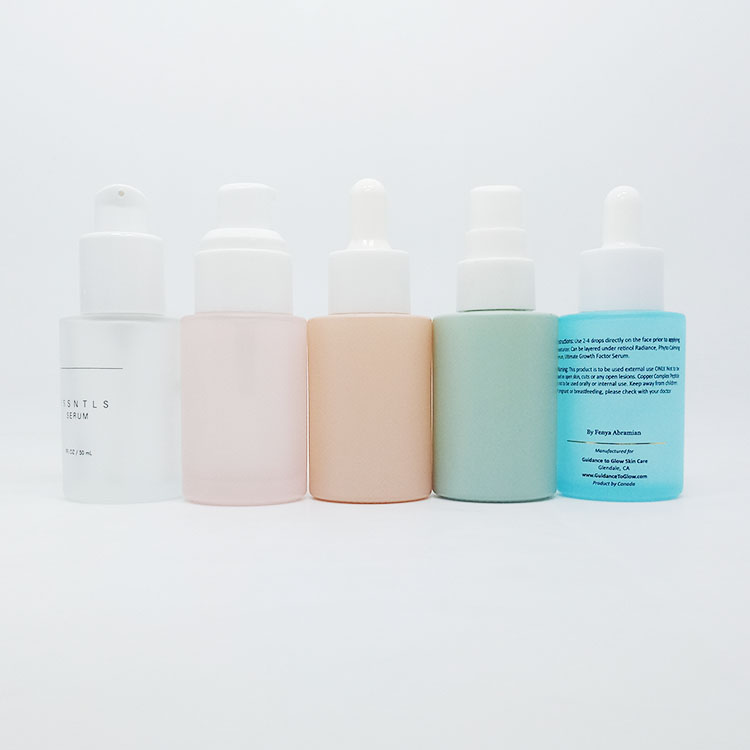 30ml  50ml  mix color Glass Dropper Bottles Essential Oil Bottle Customize 30ml 50ml Frosted Cosmetic Bottle