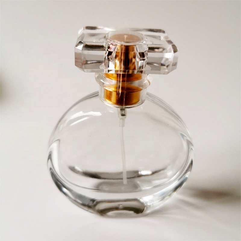 30ml 50ml personalised  Refillable Round Shape Glass Empty Sprayer Perfume Bottle Bottles