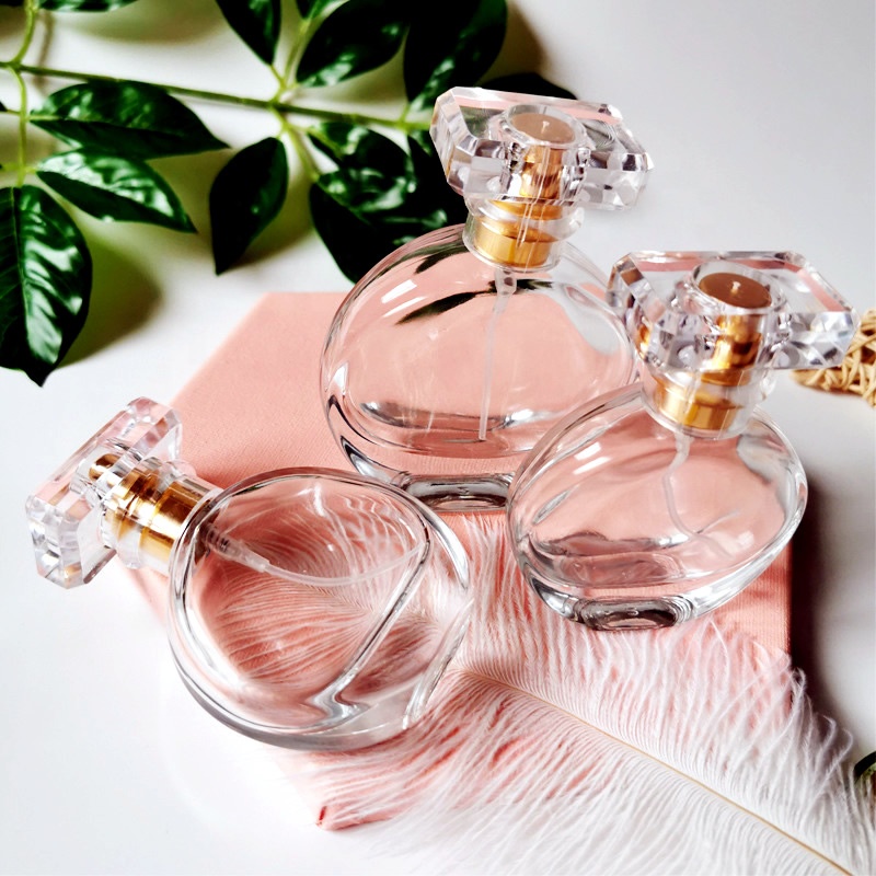 30ml 50ml personalised Refillable Round Shape Glass Empty Sprayer Perfume Bottle Bottles