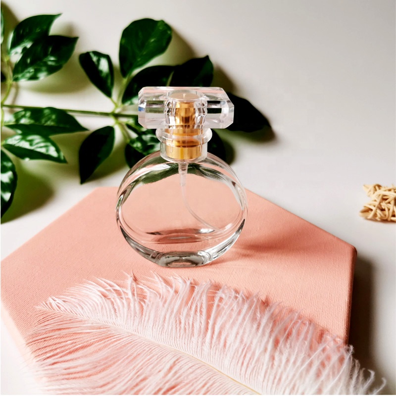 30ml 50ml personalised Refillable Round Shape Glass Empty Sprayer Perfume Bottle Bottles
