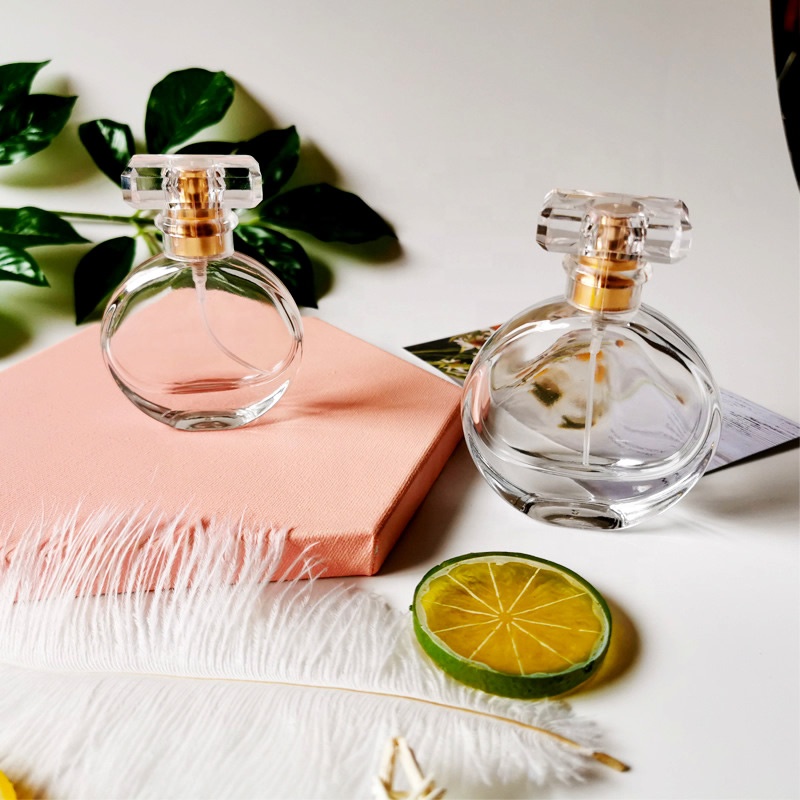 30ml 50ml personalised Refillable Round Shape Glass Empty Sprayer Perfume Bottle Bottles
