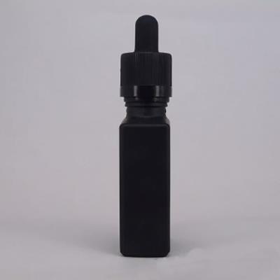 30ml 50ml square mat black glass bottle cosmetic beard oil glass dropper bottle