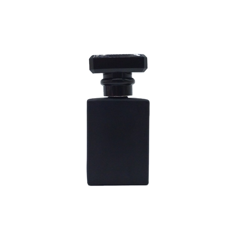 30ml 50ml straight rectangular aluminium screw cap men's black perfume spray glass bottle