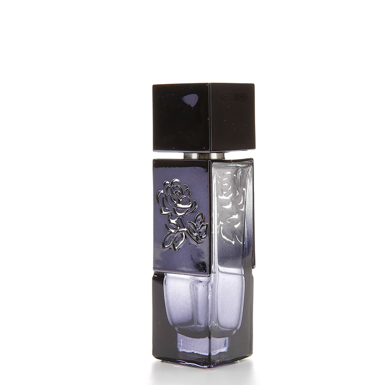 30ml 50ml straight rectangular aluminium screw cap men's black perfume spray glass bottle