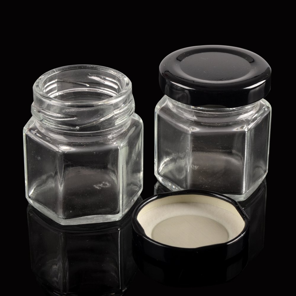 30ml 60ml 100ml 120ml 180ml 280ml 380ml 500ml 730ml food jar hexagonal glass