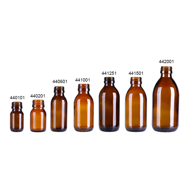 30ml 60ml 100ml 125ml Pharmaceutical Brown Glass Bottle for Medicine With Plastic Cap