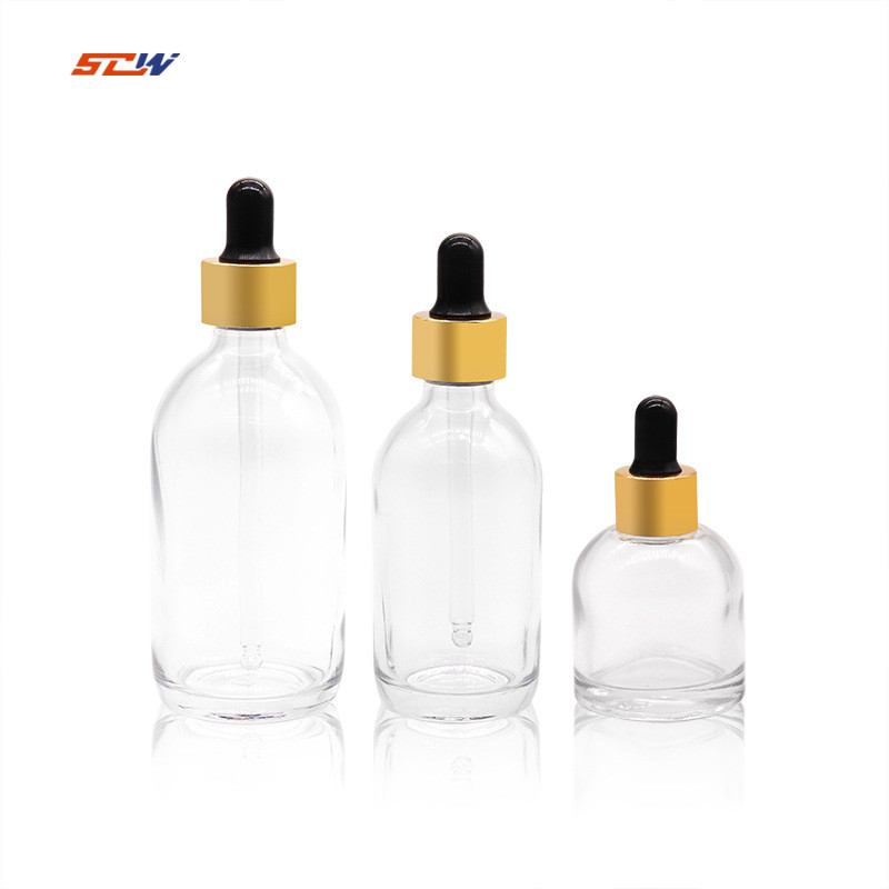 30ml 60ml 100ml Emulsion 24K Gold Liquid Bottle Oil Dropper Bottle
