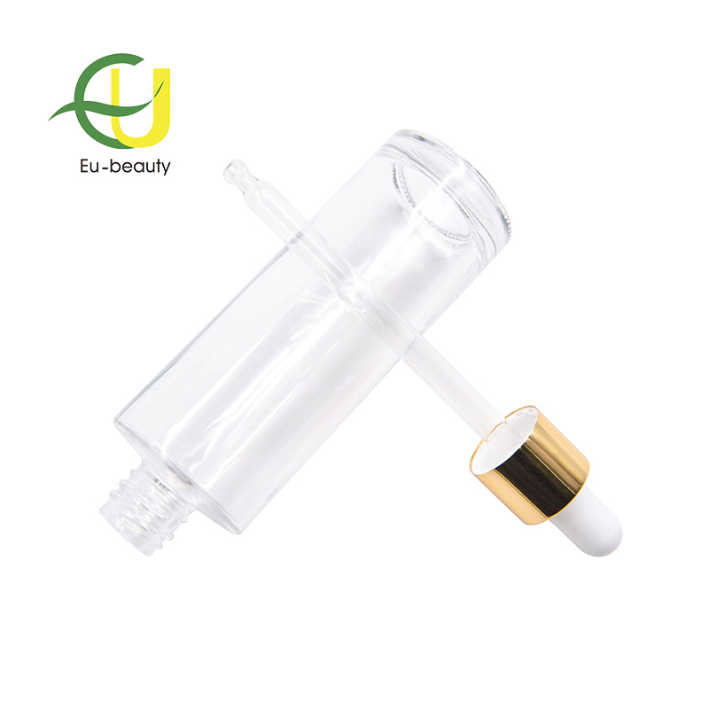 30ml 60ml 100ml cylinder burgundy glass bottle, shiny gold glass dropper pipette