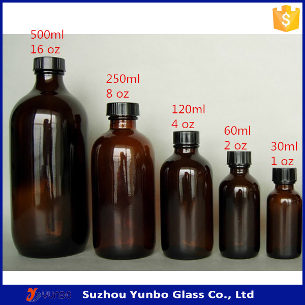 30ml 60ml 120ml 250ml 500ml 1000ml laboratory amber brown glass bottles, Pharmecutical Glass Bottles