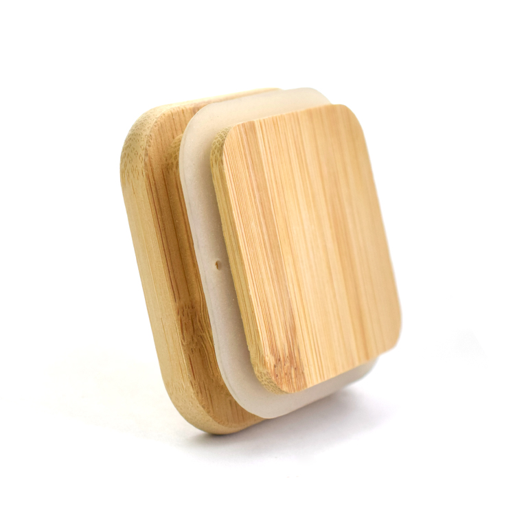 30ml 60ml 120ml Bamboo Lid square Storage Glass Jar With Wooden Lid Suction Container Jars For Candle Coffee Packaging