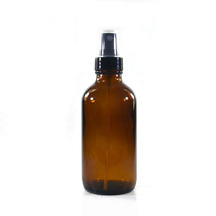 30ml 60ml 120ml clear green Cobalt blue amber boston glass spray bottle with plastic pump sprayer 1oz 2oz 4oz