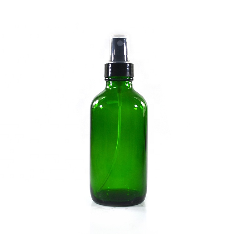 30ml 60ml 120ml clear green Cobalt blue amber boston glass spray bottle with plastic pump sprayer 1oz 2oz 4oz