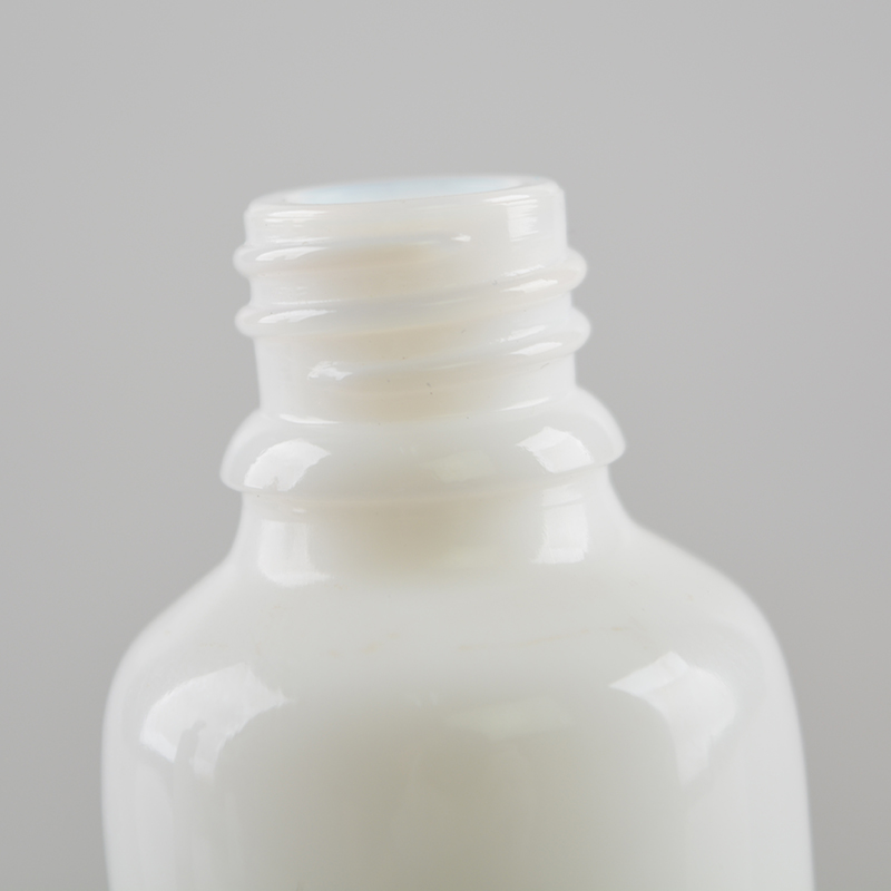 30ml 60ml 120ml opal white essential oil glass bottle with silver press dropper