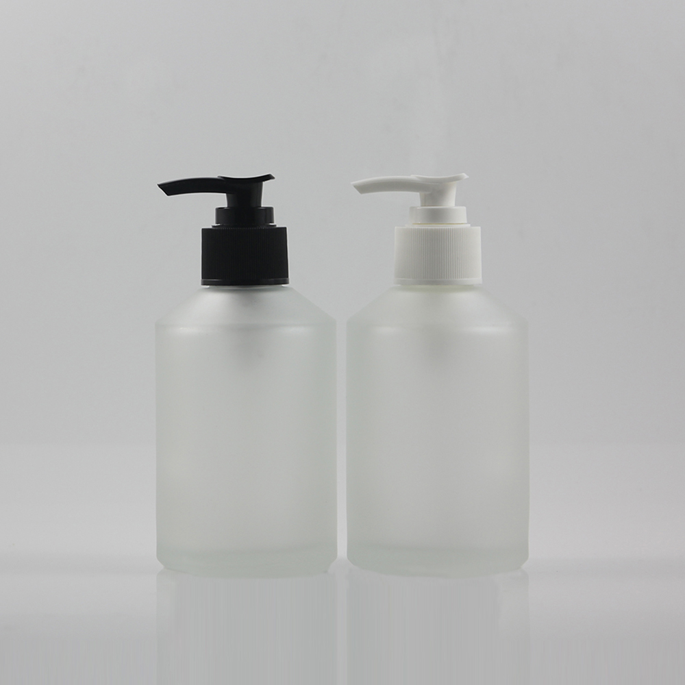 30ml 60ml 125ml 200ml matte frosted glass lotion pump bottles, cosmetic glass pump packaging
