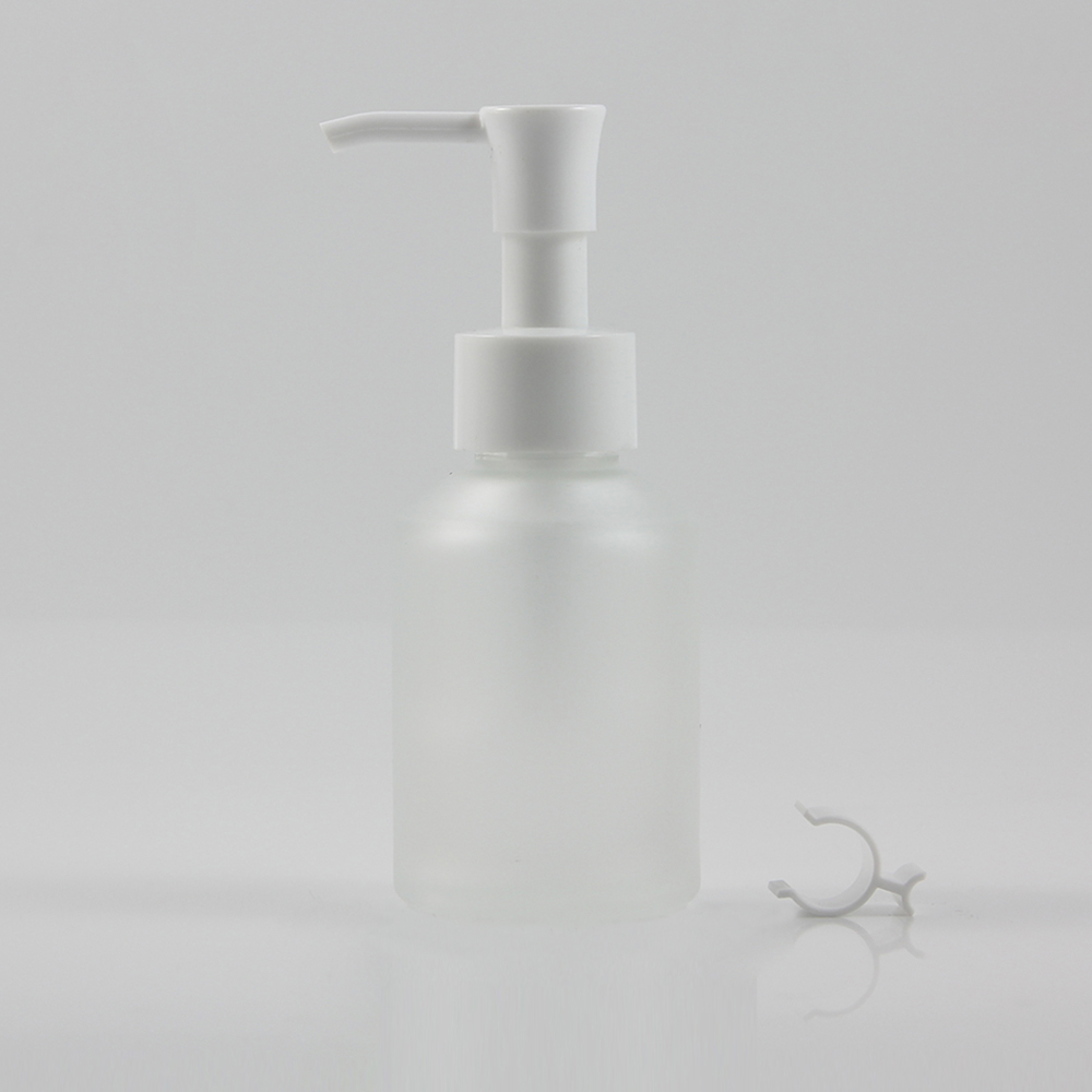 30ml 60ml 125ml 200ml matte frosted glass lotion pump bottles, cosmetic glass pump packaging