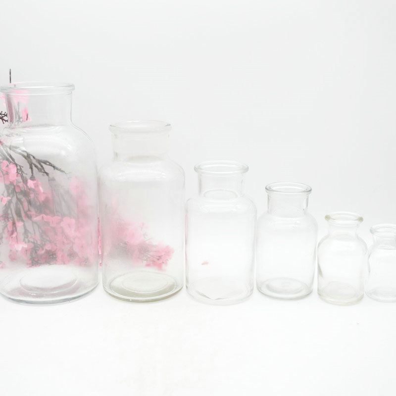 30ml 60ml 125ml 250ml 500ml 1000ml Lab Chemical transparent glass reagent bottle with wide mouth