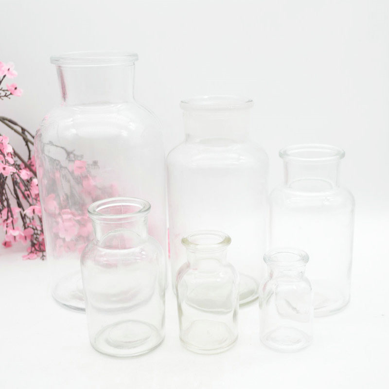 30ml 60ml 125ml 250ml 500ml 1000ml Lab Chemical transparent glass reagent bottle with wide mouth