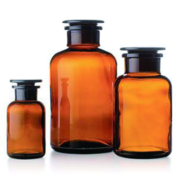 30ml 60ml 125ml 250ml 500ml 1000ml amber Medical glass pill apothecary reagent bottle with Sealed glass cork