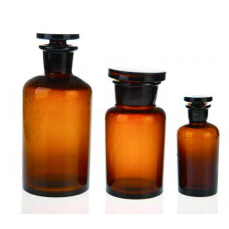 30ml 60ml 125ml 250ml 500ml 1000ml amber Medical glass pill apothecary reagent bottle with Sealed glass cork