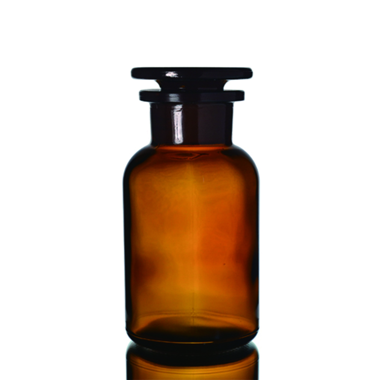 30ml 60ml 125ml 250ml 500ml 1000ml amber Medical glass pill apothecary reagent bottle with Sealed glass cork