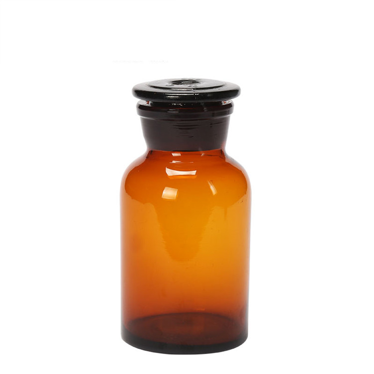 30ml 60ml 125ml 250ml 500ml 1000ml amber glass medicine jar with glass cap