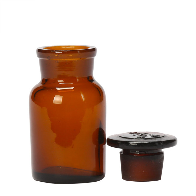 30ml 60ml 125ml 250ml 500ml 1000ml amber glass medicine jar with glass cap