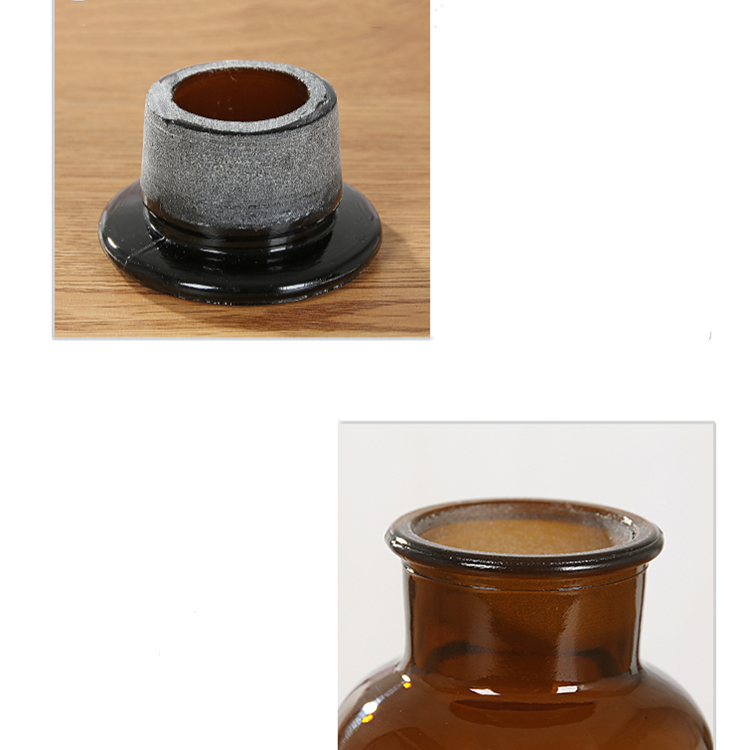 30ml 60ml 125ml 250ml 500ml 1000ml amber glass medicine jar with glass cap