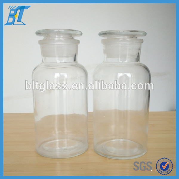 30ml 60ml 125ml 250ml 500ml high quality clear Reagent Glass Bottle with Clear Lid