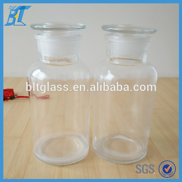 30ml 60ml 125ml 250ml 500ml high quality clear Reagent Glass Bottle with Clear Lid