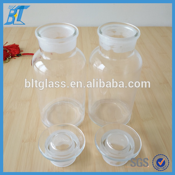 30ml 60ml 125ml 250ml 500ml high quality clear Reagent Glass Bottle with Clear Lid