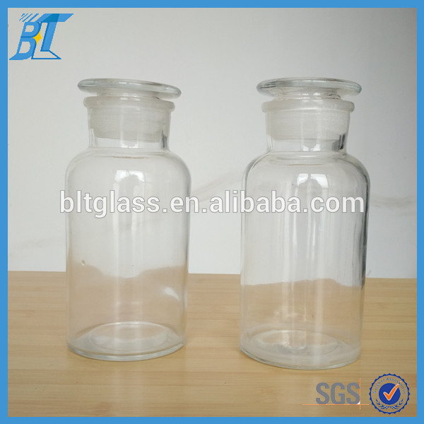 30ml 60ml 125ml 250ml 500ml high quality clear Reagent Glass Bottle with Clear Lid