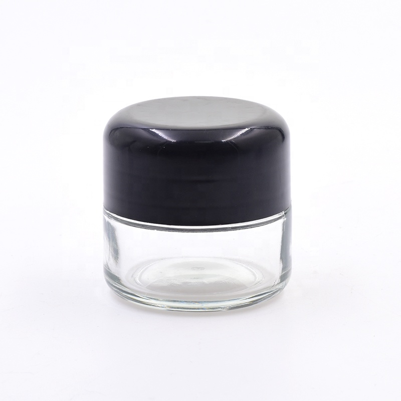 30ml 60ml 90ml 120ml clear round weed cbd child resistant hemp jars airtight flower packaging glass jar with dome CR dome lid