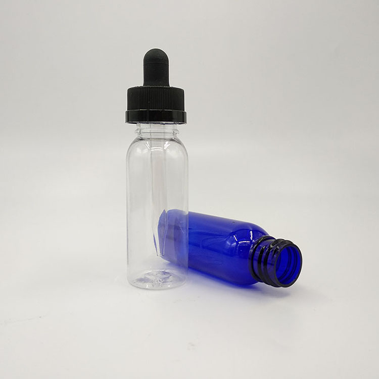 30ml 60ml Boston Round PET Dropper Bottle 20mm White Childproof Cap Measurement Plastic Pipette