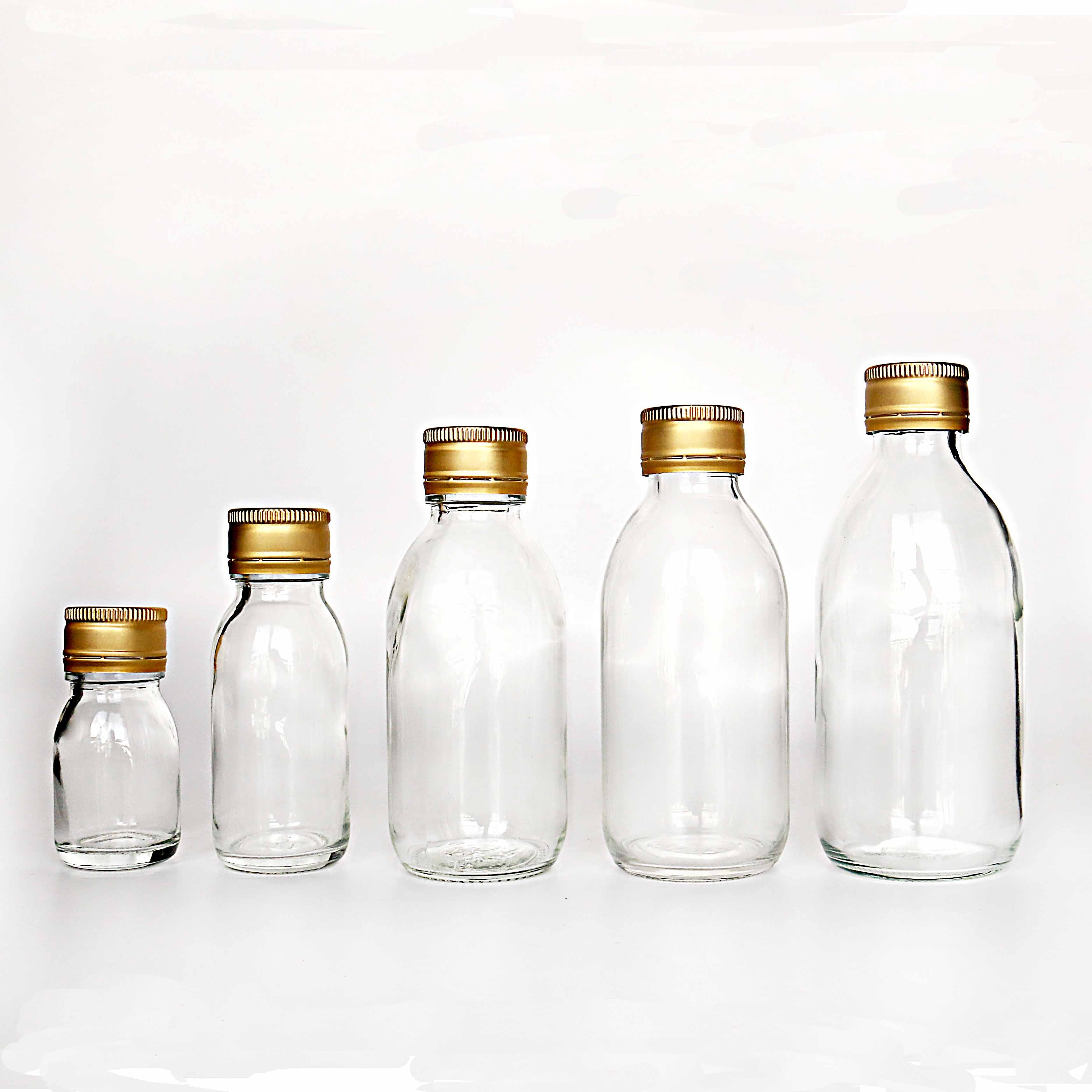 30ml 60ml Glass Bottle 100ml 150ml 200ml Shot Glass Wine With Metal Screw Lid