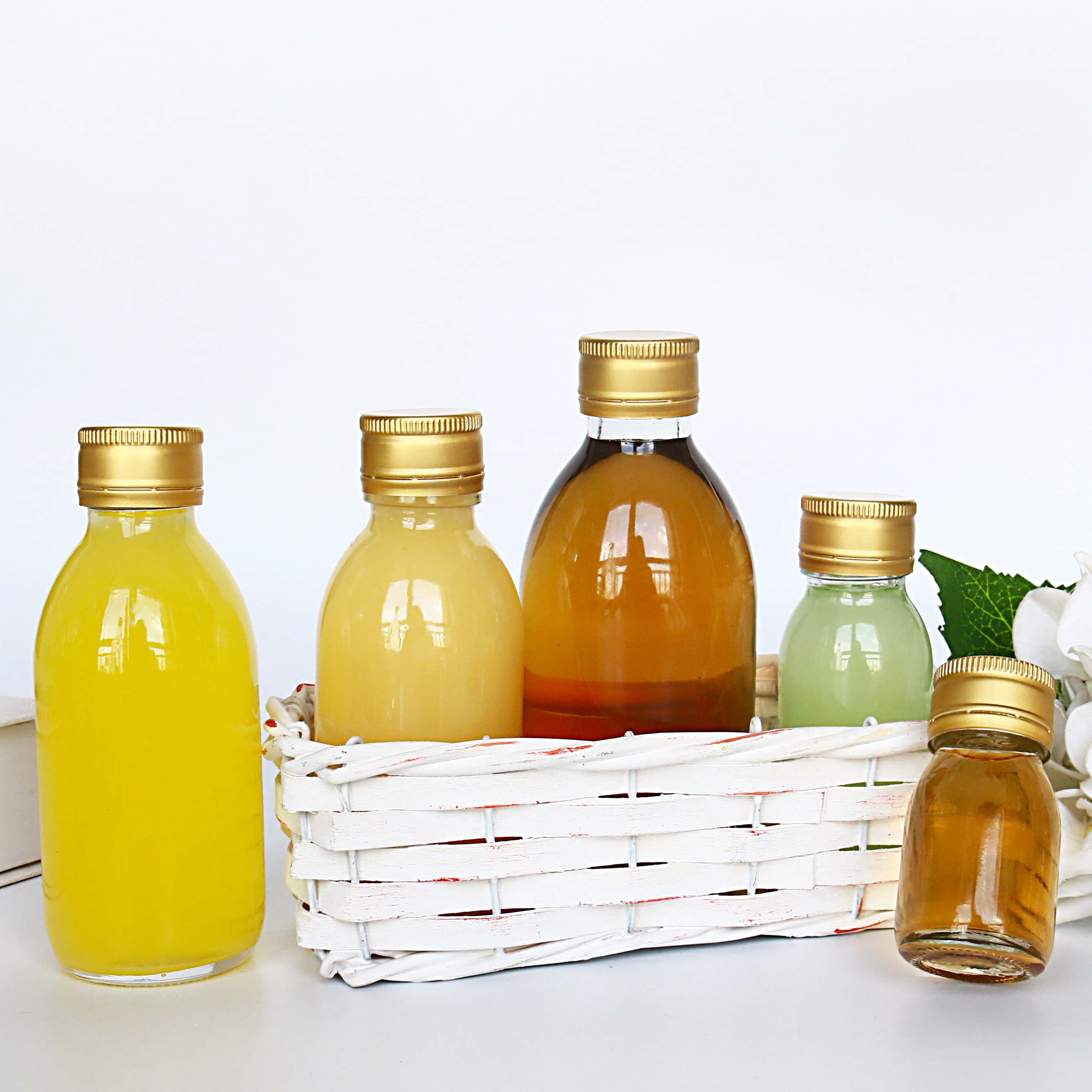 30ml 60ml Glass Bottle 100ml 150ml 200ml Shot Glass Wine With Metal Screw Lid