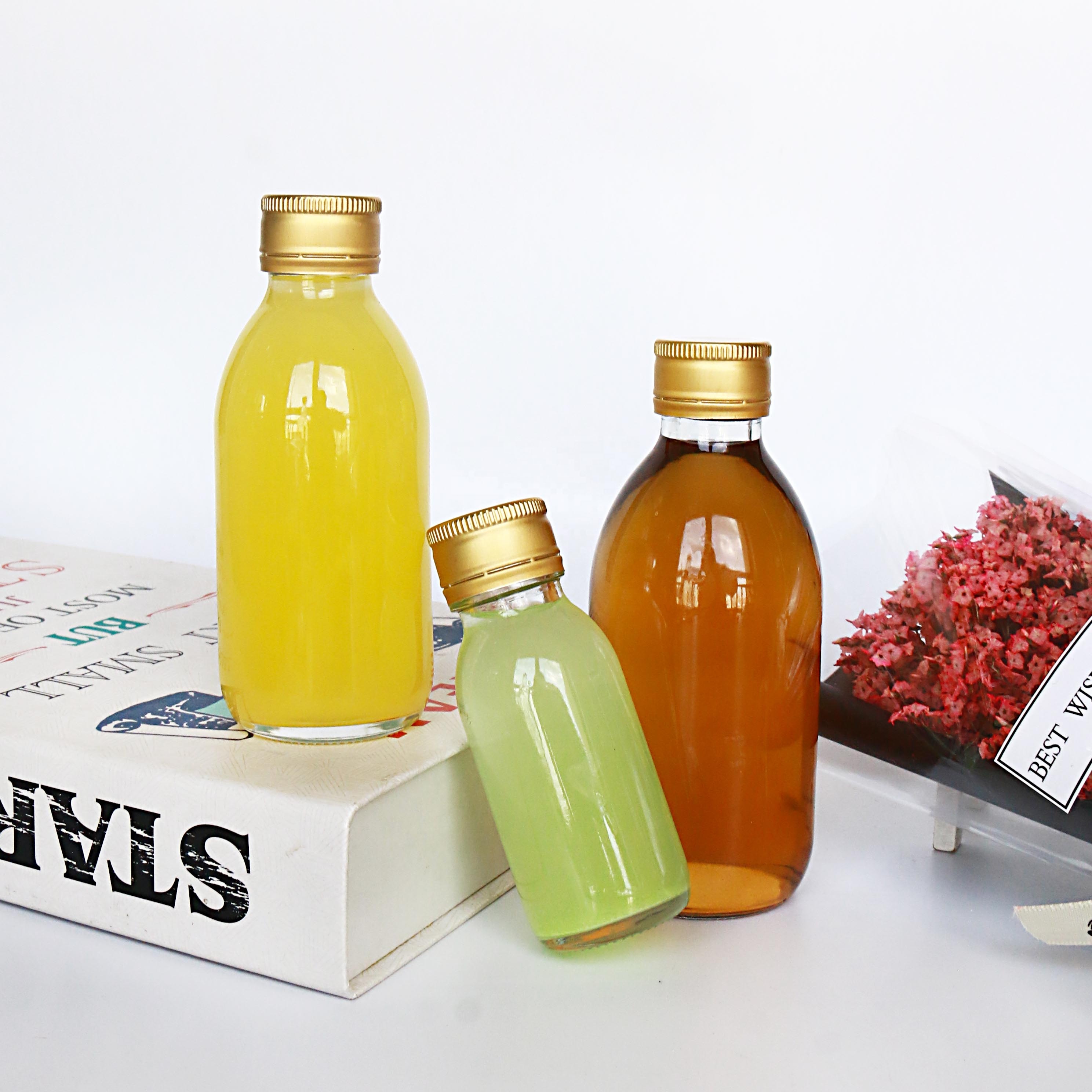 30ml 60ml Glass Bottle 100ml 150ml 200ml Shot Glass Wine With Metal Screw Lid