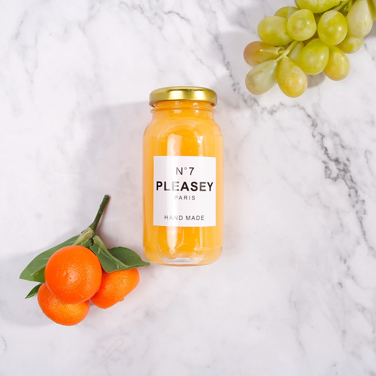 30ml 60ml Juice Shot Glass Bottle Small Glass Honey Jar with Metal Tamper Lid