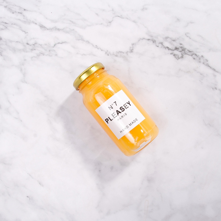 30ml 60ml Juice Shot Glass Bottle Small Glass Honey Jar with Metal Tamper Lid