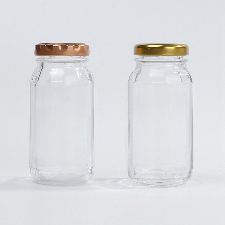 30ml 60ml Juice Shot Glass Bottle Small Glass Honey Jar with Metal Tamper Lid