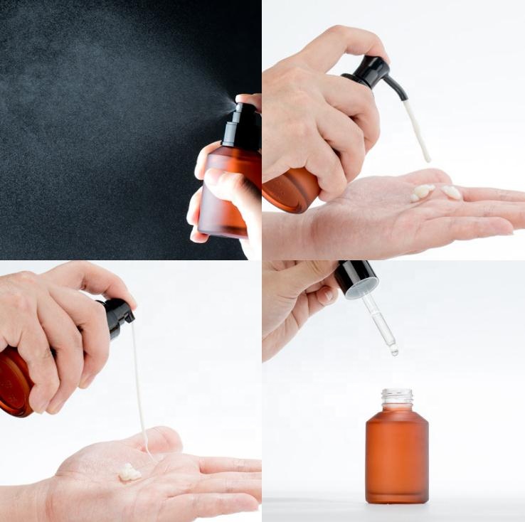 30ml 60ml Red Frosted Fine Mist Spray Bottle, Lotion Bottle Dropper Bottle Glass