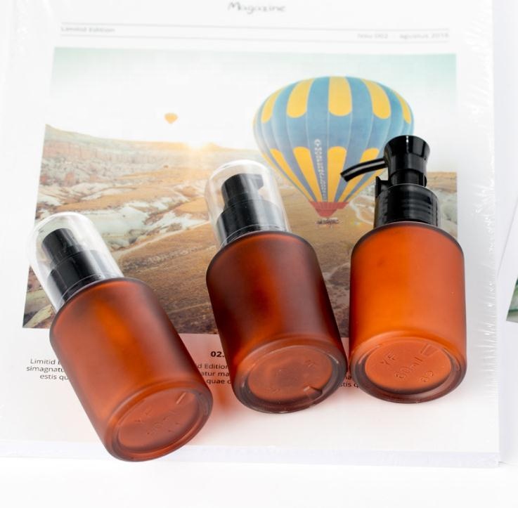 30ml 60ml Red Frosted Fine Mist Spray Bottle, Lotion Bottle Dropper Bottle Glass